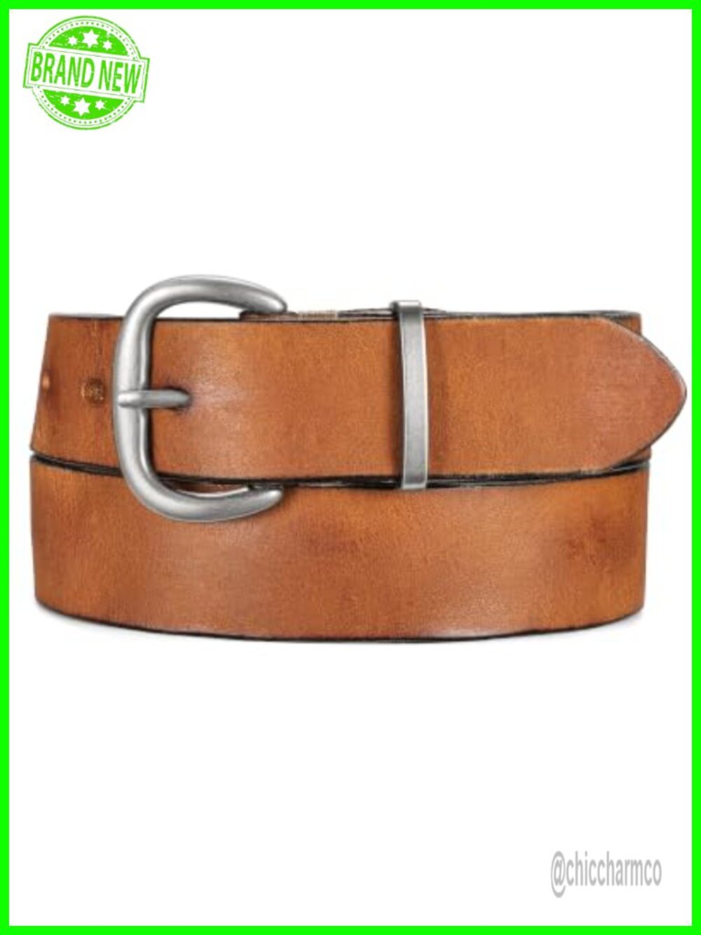 Genuine Leather Belt for Jeans Vintage Full Grain Women's Waist Belt